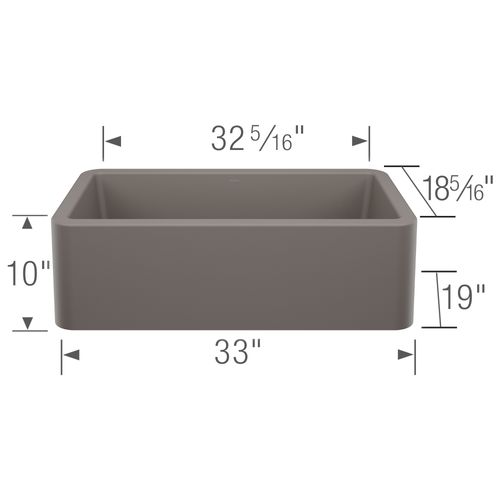 Main product image of Ikon SILGRANIT 33" Single Bowl Apron-Front Farmhouse Sink - Volcano Gray, 443114