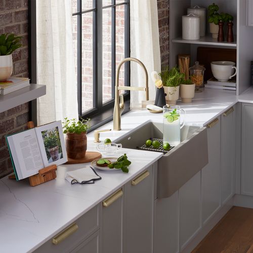 Main product image of Ikon SILGRANIT 33" Single Bowl Apron-Front Farmhouse Sink - Volcano Gray, 443114
