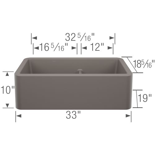 Main product image of Ikon SILGRANIT 33" Double Bowl Apron-Front Farmhouse Sink with Low Divide - Volcano Gray, 443115