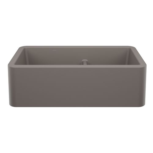 Main product image of Ikon SILGRANIT 33" Double Bowl Apron-Front Farmhouse Sink with Low Divide - Volcano Gray, 443115