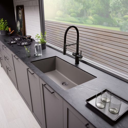 Main product image of Precis SILGRANIT 32" Super Single Undermount Kitchen Sink - Volcano Gray, 443121