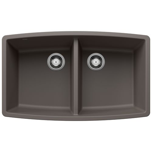 Main product image of Performa SILGRANIT 33" 50/50 Double Bowl Undermount Kitchen Sink - Volcano Gray, 443123