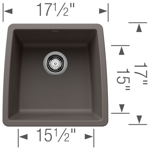 Main product image of Performa SILGRANIT 17" Undermount Bar Sink - Volcano Gray, 443124