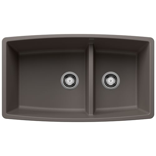 Main product image of Performa SILGRANIT 33" 60/40 Double Bowl Undermount Kitchen Sink with Low Divide - Volcano Gray, 443125