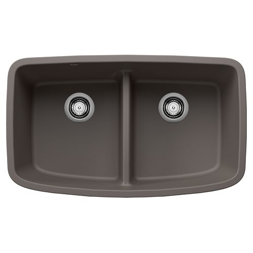 Main product image of Valea SILGRANIT 32" 50/50 Double Bowl Undermount Kitchen Sink with Low Divide - Volcano Gray, 443126