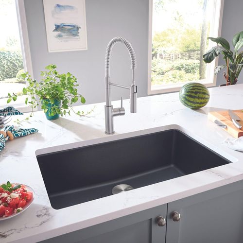 Main product image of Liven SILGRANIT 33" Super Single Dual Mount Kitchen Sink, 443195 (Anthracite)