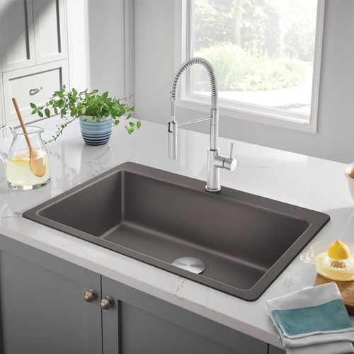 Main product image of Liven SILGRANIT 33" Super Single Dual Mount Kitchen Sink, 443200 (Volcano Gray)