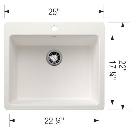 Main product image of Liven SILGRANIT 25" Single Bowl Dual Mount Kitchen Sink, 443221 (White)