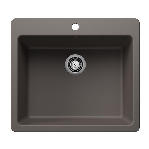 Main product image of Liven SILGRANIT 25" Single Bowl Dual Mount Kitchen Sink, 443224 (Volcano Gray)