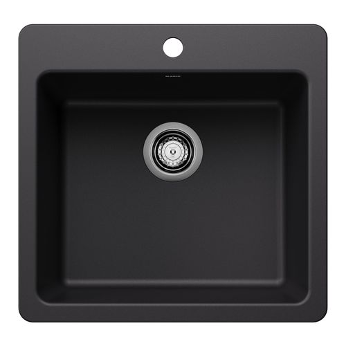Main product image of Liven SILGRANIT 21" Single Bowl Dual Mount Kitchen Sink, 443226 (Coal Black)