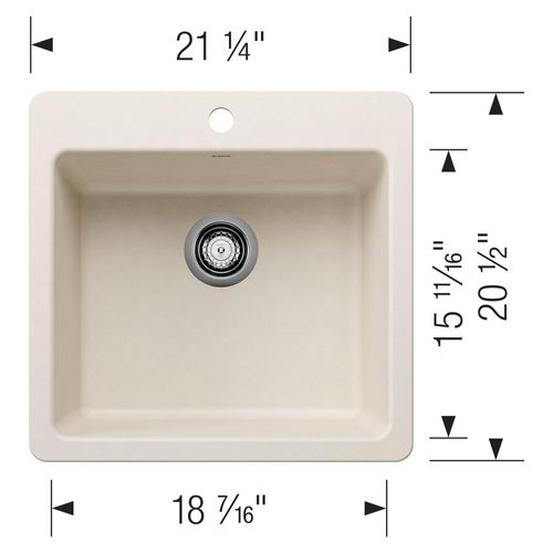 Main product image of Liven SILGRANIT 21" Single Bowl Dual Mount Kitchen Sink, 443233 (Soft White)