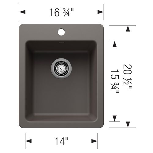 Main product image of Liven SILGRANIT 17" Dual Mount Bar Sink, 443240 (Volcano Gray)