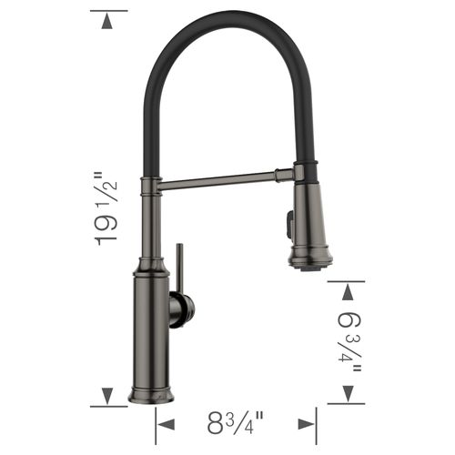 Main product image of Empressa Semi-Pro Pull-Down Dual-Spray Kitchen Faucet, 1.5 GPM - Satin Dark Steel, 443264