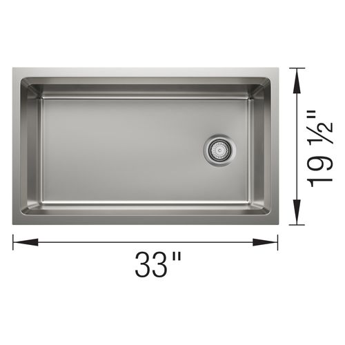 Main product image of Inteos 33" Single Bowl Reversible Undermount Workstation Kitchen Sink - Stainless Steel, 443300