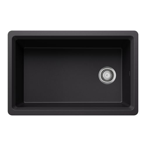 Main product image of Inteos SILGRANIT 30"  Single Bowl Reversible Undermount Workstation Kitchen Sink - Coal Black, 443303