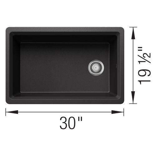 Main product image of Inteos SILGRANIT 30"  Single Bowl Reversible Undermount Workstation Kitchen Sink - Anthracite, 443304