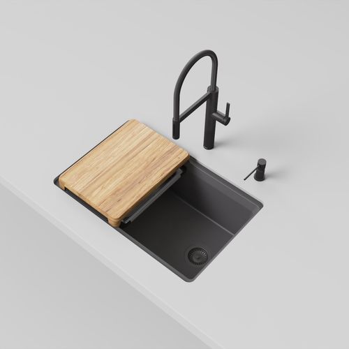 Main product image of Inteos SILGRANIT 30"  Single Bowl Reversible Undermount Workstation Kitchen Sink - Cinder, 443305