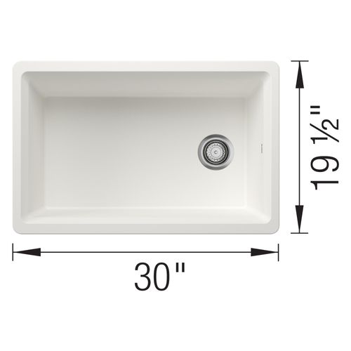 Main product image of Inteos SILGRANIT 30"  Single Bowl Reversible Undermount Workstation Kitchen Sink - White, 443306