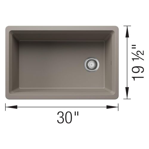 Main product image of Inteos SILGRANIT 30"  Single Bowl Reversible Undermount Workstation Kitchen Sink - Truffle, 443307
