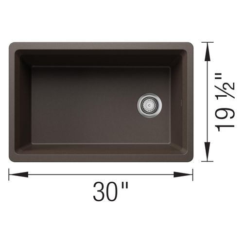 Main product image of Inteos SILGRANIT 30"  Single Bowl Reversible Undermount Workstation Kitchen Sink - Café, 443308