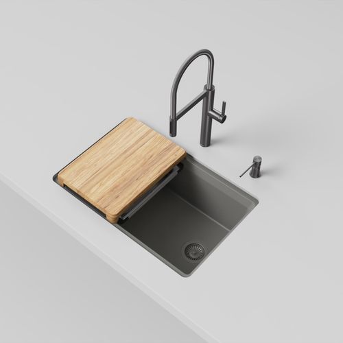 Main product image of Inteos SILGRANIT 30"  Single Bowl Reversible Undermount Workstation Kitchen Sink - Volcano Gray, 443309
