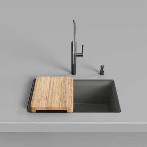 Main product image of Inteos SILGRANIT 30"  Single Bowl Reversible Undermount Workstation Kitchen Sink - Volcano Gray, 443309