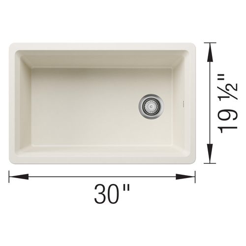 Main product image of Inteos SILGRANIT 30"  Single Bowl Reversible Undermount Workstation Kitchen Sink - Soft White, 443310