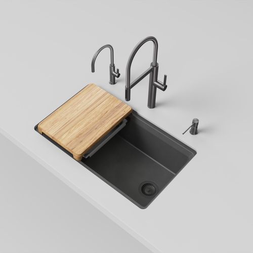 Main product image of Inteos SILGRANIT 33"  Single Bowl Reversible Undermount Workstation Kitchen Sink - Anthracite, 443312
