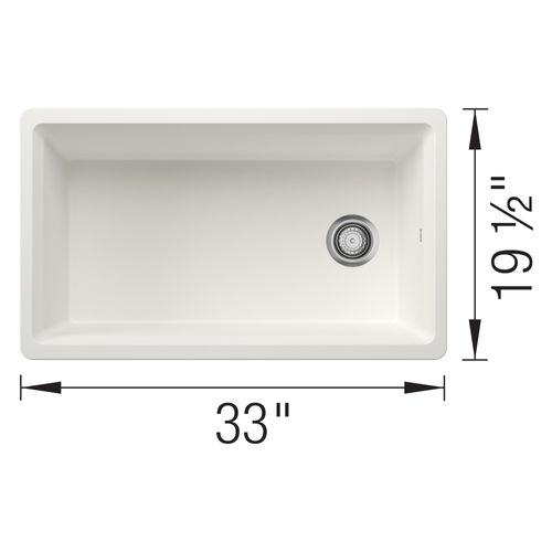 Main product image of Inteos SILGRANIT 33"  Single Bowl Reversible Undermount Workstation Kitchen Sink - White, 443314