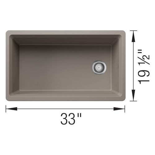 Main product image of Inteos SILGRANIT 33"  Single Bowl Reversible Undermount Workstation Kitchen Sink - Truffle, 443315