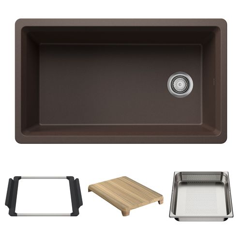 Main product image of Inteos SILGRANIT 33"  Single Bowl Reversible Undermount Workstation Kitchen Sink - Café, 443316
