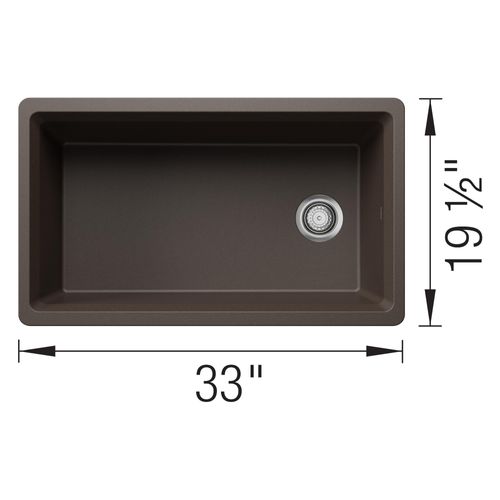 Main product image of Inteos SILGRANIT 33"  Single Bowl Reversible Undermount Workstation Kitchen Sink - Café, 443316