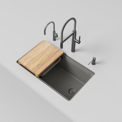 Main product image of Inteos SILGRANIT 33"  Single Bowl Reversible Undermount Workstation Kitchen Sink - Volcano Gray, 443317
