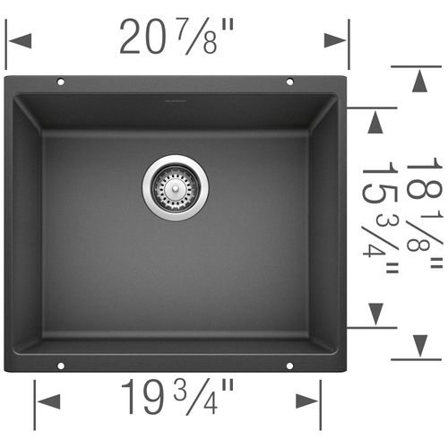 Main product image of Precis SILGRANIT 21" Single Bowl Undermount Kitchen Sink - Anthracite, 513428