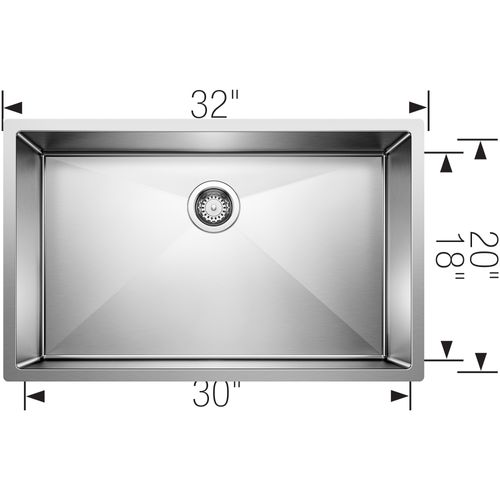 Main product image of Precision R10 32" Single Bowl Undermount Stainless Steel Kitchen Sink, 513686