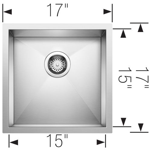 Main product image of Precision R0 17" Undermount Stainless Steel Bar Sink, 515637