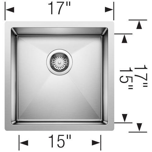 Main product image of Precision R10 17" Undermount Stainless Steel Bar Sink, 515638