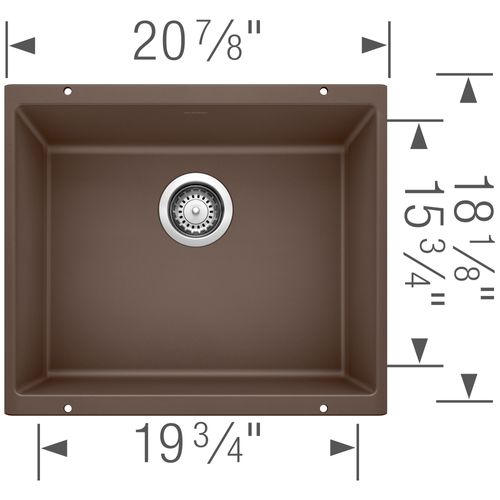 Main product image of Precis SILGRANIT 21" Single Bowl Undermount Kitchen Sink - Café, 515652