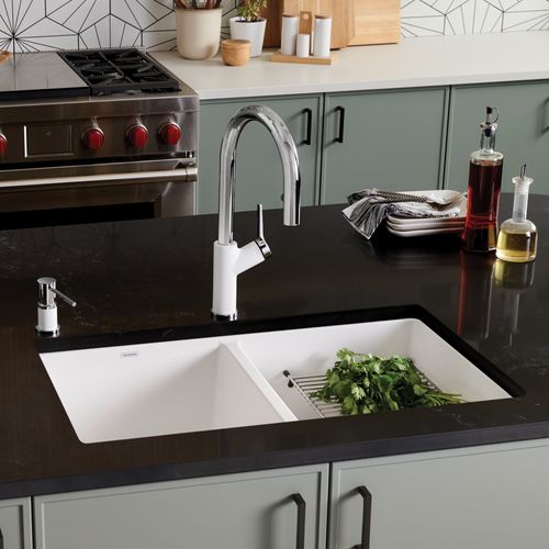 Main product image of Precis SILGRANIT 29" 50/50 Double Bowl Undermount Kitchen Sink (White)
