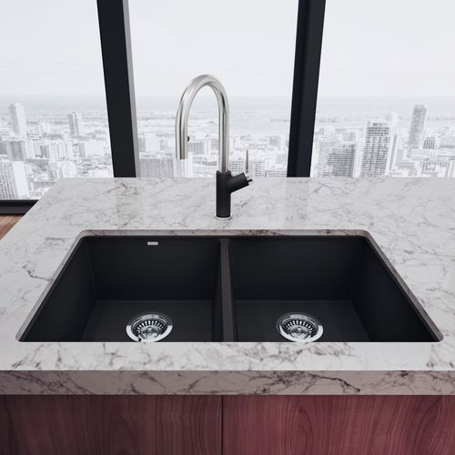 Main product image of Precis SILGRANIT 29" 50/50 Double Bowl Undermount Kitchen Sink - Anthracite, 516322