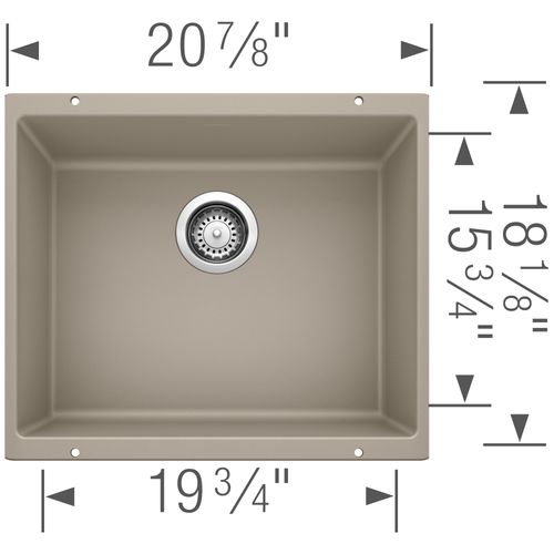 Main product image of Precis SILGRANIT 21" Single Bowl Undermount Kitchen Sink - Truffle, 517677