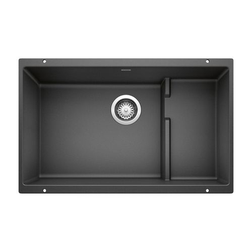 Main product image of Precis Cascade SILGRANIT 29" Single Bowl Undermount Kitchen Sink with Colander - Anthracite, 519450
