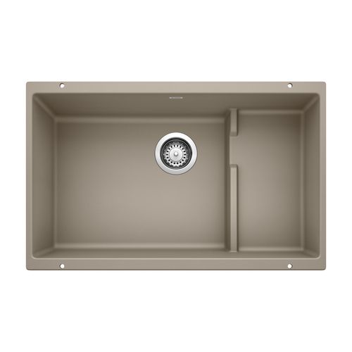 Main product image of Precis Cascade SILGRANIT 29" Single Bowl Undermount Kitchen Sink with Colander - Truffle, 519456