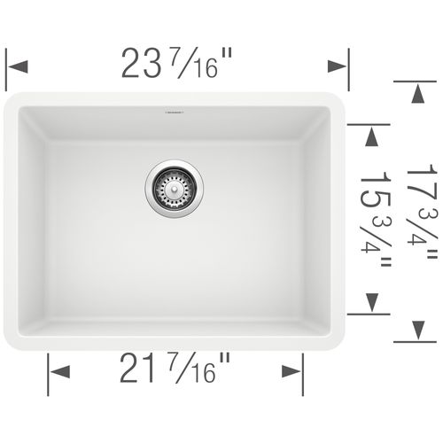 Main product image of Precis SILGRANIT 24" Single Bowl Undermount Kitchen Sink - White, 522414