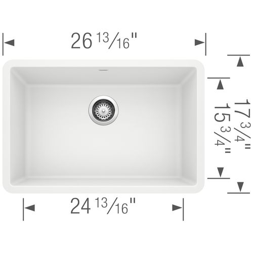 Main product image of Precis SILGRANIT 27" Single Bowl Undermount Kitchen Sink - White, 522429