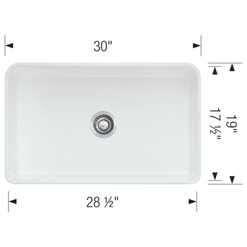 Main product image of Cerana 30" Fireclay Single Bowl Apron-Front Farmhouse Sink - White, 525010
