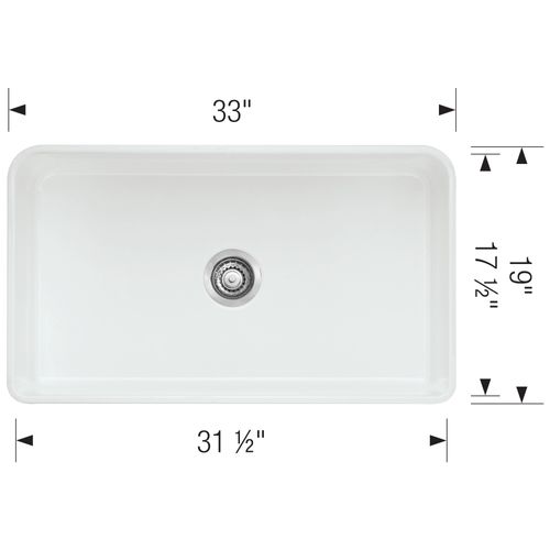 Main product image of Cerana 33" Fireclay Single Bowl Apron-Front Farmhouse Sink - White, 525012