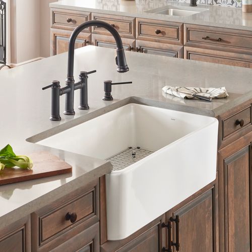 Main product image of Cerana 33" Fireclay Single Bowl Apron-Front Farmhouse Sink - White, 525012
