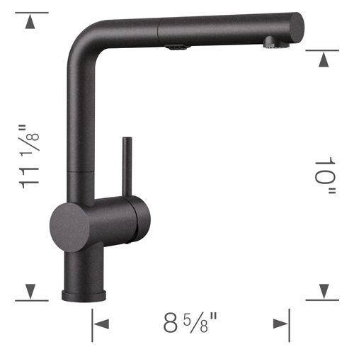 Main product image of Linus Low Arc Pull-Out Dual-Spray Kitchen Faucet - Anthracite, 526367