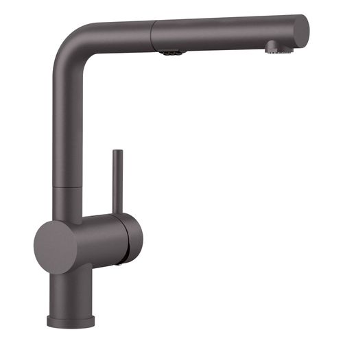 Main product image of Linus Low Arc Pull-Out Dual-Spray Kitchen Faucet - Cinder, 526369
